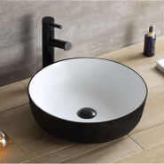 Black color wash basin counter designs 